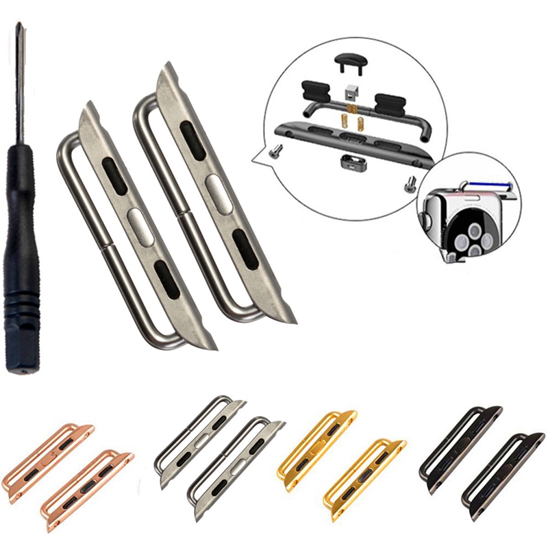 stainless durable watchband connector adapter with screwdriver for 42mm all apple bands for iwatch