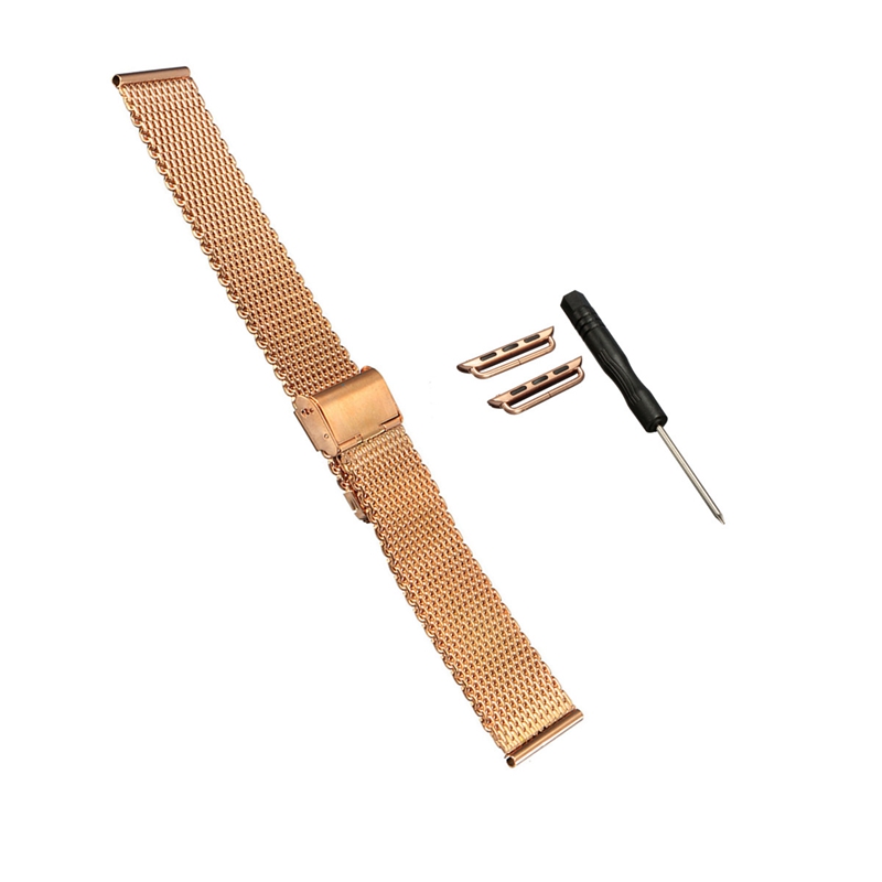 the best quality high-end milanese woven stainless steel wristwatch watch bands strap with adapter for apple watch 42mm